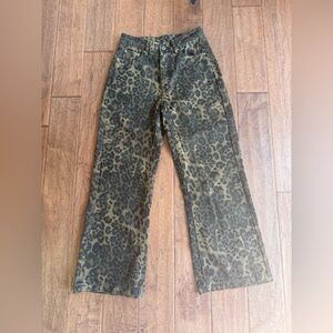 Aelfric Eden Leopard Print Wide-Leg Pants NWOT